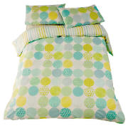 Painted Spot Print Duvet Set Double, Aqua