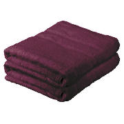 tesco Pair Of Bath Sheets Aubergine