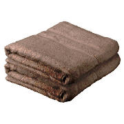 Tesco Pair Of Bath Sheets Dark Natural