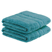 tesco Pair of Bath Sheets, Teal