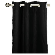 Plain Canvas Unlined Eyelet Curtain, Black