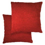 Tesco Plain Chenille Cushion , Berry