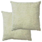 Tesco Plain Chenille Cushion, Stone, Twinpack