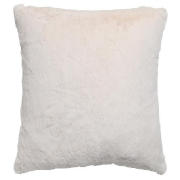 plain faux fur cushion cream