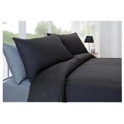 Tesco Plaindye Duvet Set Double, Black