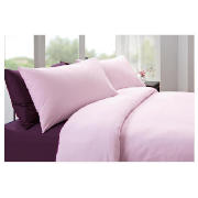 tesco Plaindye Duvet Set Double, Heather