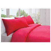 Tesco Plaindye Duvet Set, Double Raspberry