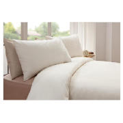 Tesco Plaindye Duvet Set Single, Cream