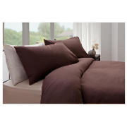 Tesco Plaindye Duvet Set Single, Dk Choc