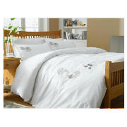 Tesco Poppy Applique Duvet Set Double, White