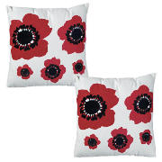 Poppy Cushion Red, Twinpack