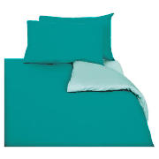 Tesco Reversible Double Duvet Set, Aqua