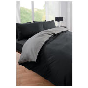 Reversible Duvet Set Double, Black &