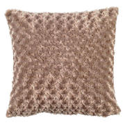 Tesco Rose Faux Fur Cushion , Mink