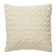 Tesco Rose Faux Fur Cushion, Cream