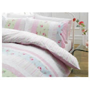 Tesco Rosebud Print Duvet Set Double, Pastel