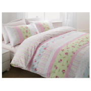 Tesco Rosebud Print Duvet Set Single, Pastel