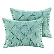 tesco Satin Cushion, Aqua Twinpack