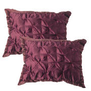 tesco Satin Cushion Twinpack, Plum