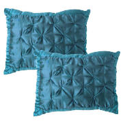 tesco Satin Cushion Twinpack, Teal