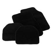 Tesco Set of 4 Luxury Carpet Car Mats- Black