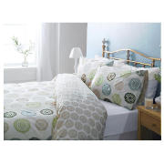 Spiral Print Duvet Set Double, Cream