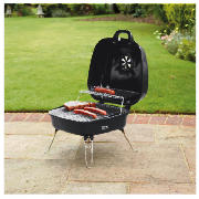 Square portable suitcase charcoal bbq black