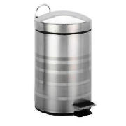 tesco Stainless Steel Pedal Bin Stripe