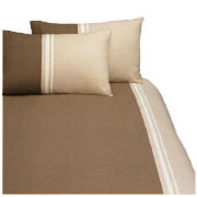 Tesco Stripe Double Duvet Set, Taupe