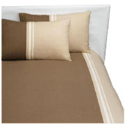 Tesco Stripe Single Duvet Set, Taupe