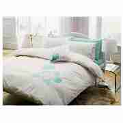 Tesco Tilly Embroidered Double Duvet Set, Ivory