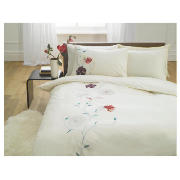 Traily Applique Duvet Set Double, Ivory