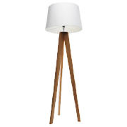 Tripod wooden floor lamp Dark Wood Black