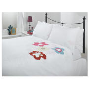 Tesco Tropical Applique Duvet Set Double, White