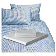 Value Kingsize Gingham Duvet Set & White