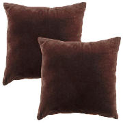 Tesco Velvet Cushion, Chocolate, Twinpack