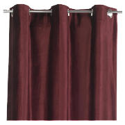 Velvet Lined Eyelet Curtains, Berry