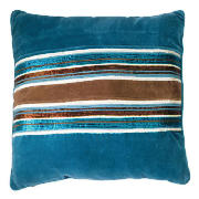 tesco Velvet Piped Cushion , Teal