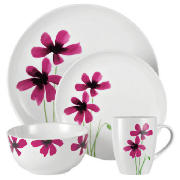 Tesco Watercolour Poppy Dinner Set 16 piece