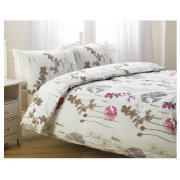 Watercolour Poppy Print Duvet Set Double,