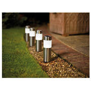 tesco White LED Solar Bollard 20 cm 4pk