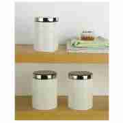 Tesco White Tea, Coffee, Sugar Canister Set