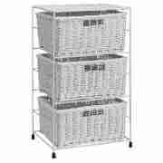 Wicker 3-drawer tower