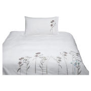 tesco Wild Flowers Embroidered Duvet Set Single,