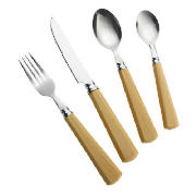 wood effect cutlery 16 piece