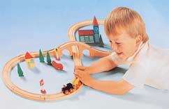 Wooden 37 Piece Railway Set