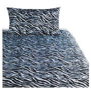 Zebra Print Duvet Set Single, Black