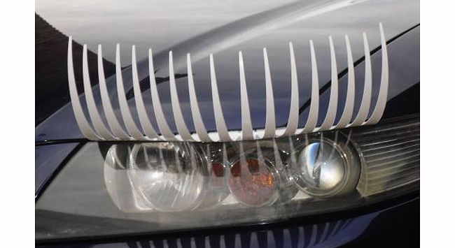 TG fashions WHITE Car Eyelashes, eyelashes for cars,hot new car girly fashion accessorries