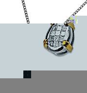 18K 2-Tone Diamond Princess Drop Pendant (0.50ct)