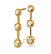 18K Gold Princess Diamond Bar Earrings (0.61ct)